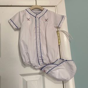 Petit Ami Baseball Bubble w Hat- 6 Month